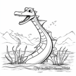 Mythical Loch Ness Monster (Plesiosaurus) Coloring Pages 3
