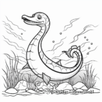 Mythical Loch Ness Monster (Plesiosaurus) Coloring Pages 4
