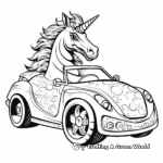 Mythical Unicorn Car Coloring Pages 3