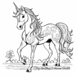 Mythical Unicorn Horse Coloring Pages 1