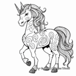 Páginas para colorear del caballo unicornio mítico 3