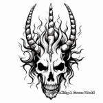 Páginas para colorear del mítico cráneo de unicornio 3