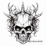 Mythical Unicorn Skull Coloring Pages 4