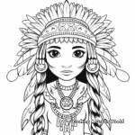 Native American Boho Rainbow Coloring Pages 1