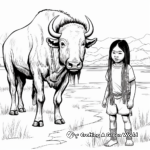 Native American Buffalo Scene Coloring Pages 3