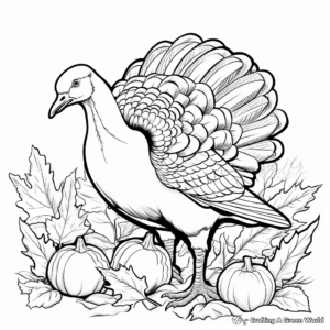 Nature and Wildlife Themed Thanksgiving Coloring Pages 1