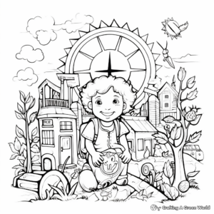 Nature-friendly Recycle & Environment Coloring Pages 1