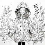 Nature-Inspired Leafy Raincoat Coloring Pages 2
