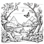 Nature-Inspired Trapezoid Coloring Sheets 2