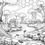 Nature Scene with Honeycomb Coloring Pages 4