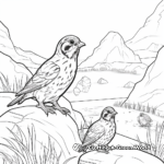 Nature Scene with Quails Coloring Pages 2
