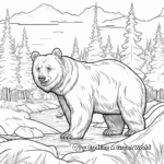 Nature scene: Bear in the Wilderness Coloring Pages 2