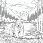 Nature scene: Bear in the Wilderness Coloring Pages 3