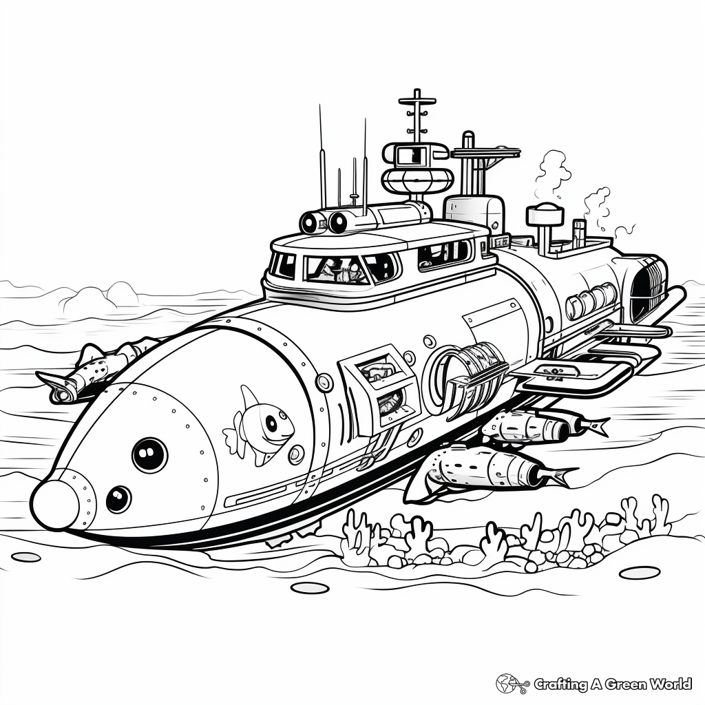 Navy Seal Warship Coloring Pages: Submarine, Ships, and Aircraft Carrier 4