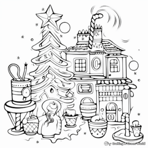 Neon Christmas Light Coloring Pages 1