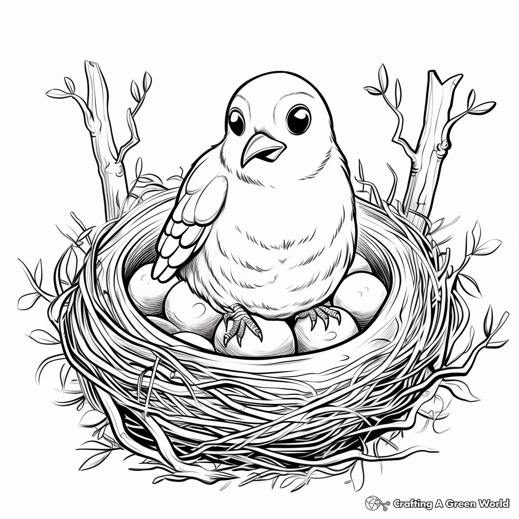 Nests from Around the World Coloring Pages 1