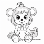 New Year Baby Girl Monkey Coloring Pages 2