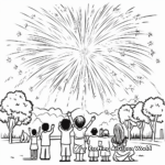 New Year Fireworks: Celebration-Scene Coloring Pages 1