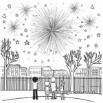 New Year Fireworks: Celebration-Scene Coloring Pages 3