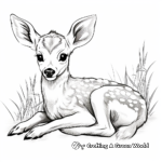 Newborn Fawn Lying Down Coloring Pages 1