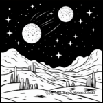 Night Sky with Comets Coloring Pages 3