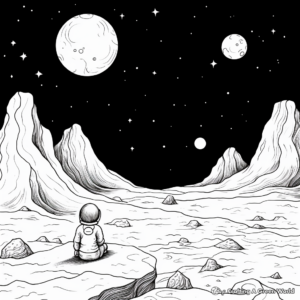 Night Sky with Nebulas: Space-Scene Coloring Pages 4