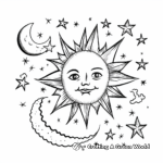 Night Sky: Star, Sun and Moon Coloring Pages 3