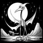 Night-Time Pteranodon Coloring Pages 1