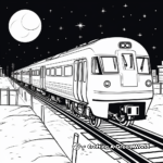 Night-time Train Under the Stars Coloring Pages 4