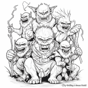 Nightmarish Monster Coloring Pages: Mummies, Werewolves, and Ghouls 3