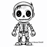 Nightmarish Skeleton Coloring Sheets for Halloween 1