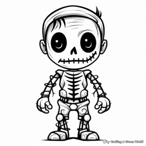 Nightmarish Skeleton Coloring Sheets for Halloween 1