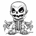 Nightmarish Skeleton Coloring Sheets for Halloween 3