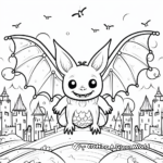 Nocturnal Scene with Bat Coloring Pages 4