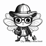Noir Detective Cat Bee Coloring Pages for Adults 4