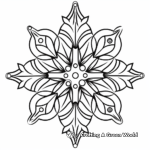 Nordic-Style Snowflake Ornament Coloring Pages 3