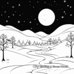 Northern Lights Winter Scene Coloring Pages 3