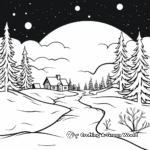 Northern Lights Winter Scene Coloring Pages 4