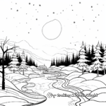 Northern Lights Winter Solstice Coloring Pages 3