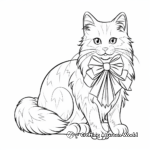 Norwegian Forest Cat with Christmas Bow Coloring Pages 2