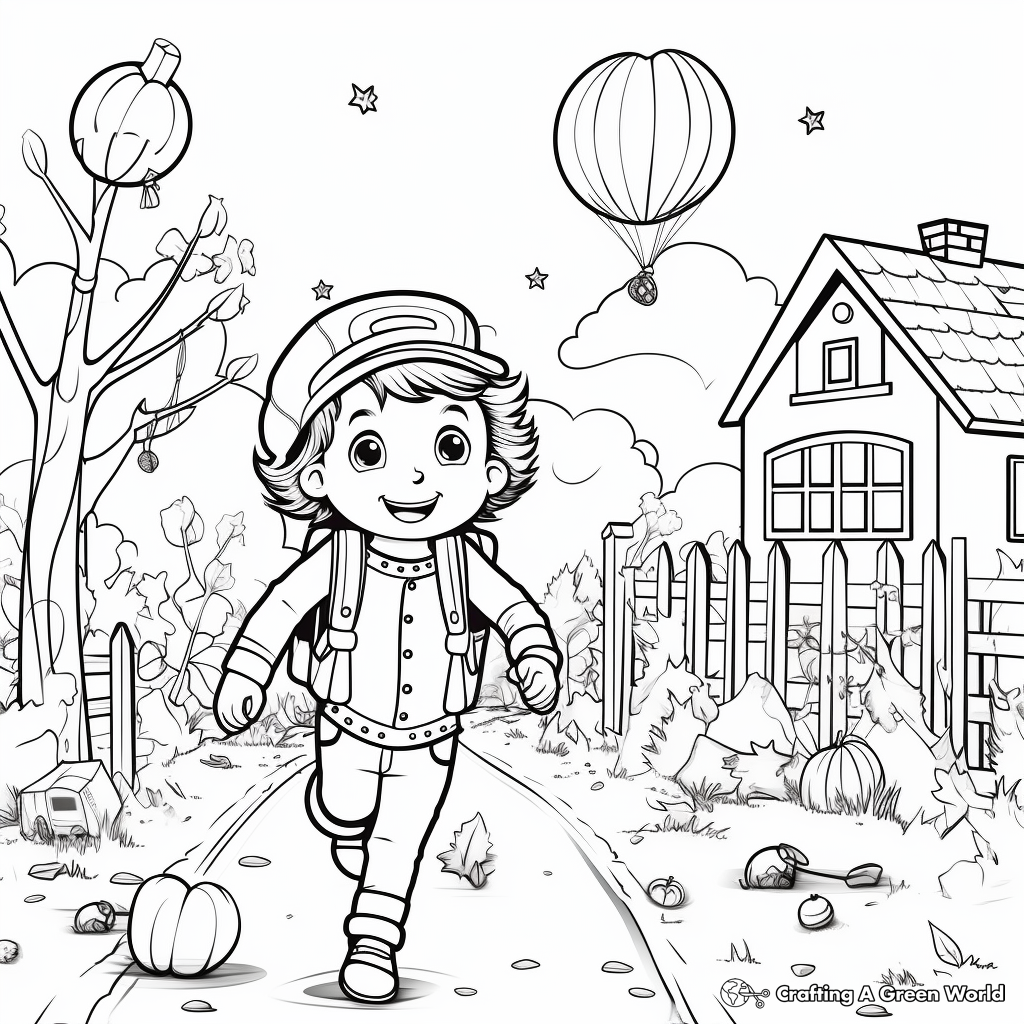 Nostalgic Back to School Coloring Pages 1