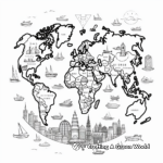 Ocean And Land World Map Coloring Pages 3