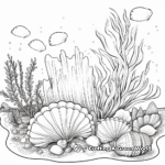 Ocean Life Featuring Clam Coloring Pages 2