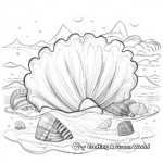 Ocean Life Featuring Clam Coloring Pages 4