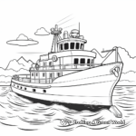 Ocean-Scene Tugboat Coloring Pages 4