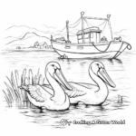 Ocean Scene with Pelicans Coloring Page 3