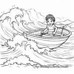 Páginas para colorear de Olas del mar y Barco de remos 3