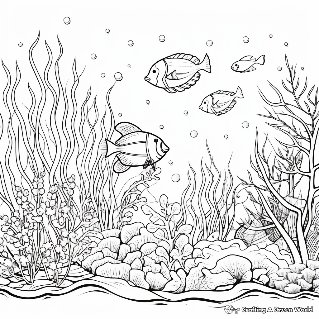 Ocean World Vector Coloring Pages 2