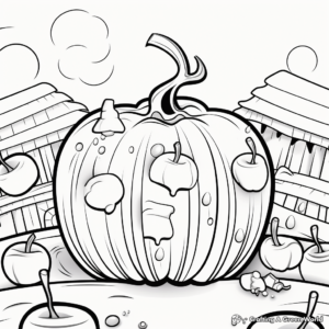 October Candy Apple Coloring Pages 1