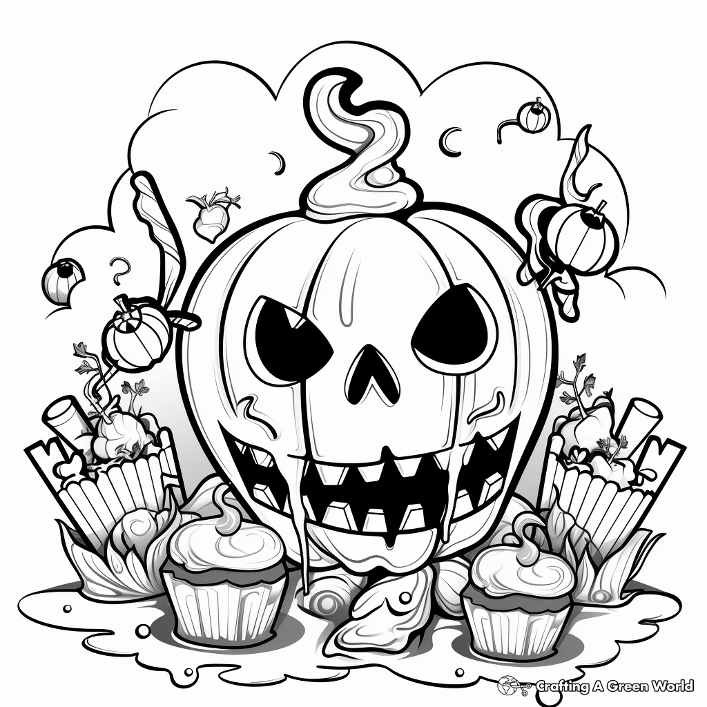 October Candy Apple Coloring Pages 2